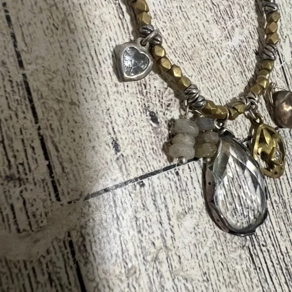 Silpada Raindrop Sterling Silver Brass Glass Charm Necklace/Earrings  N2341 - Picture 2 of 8